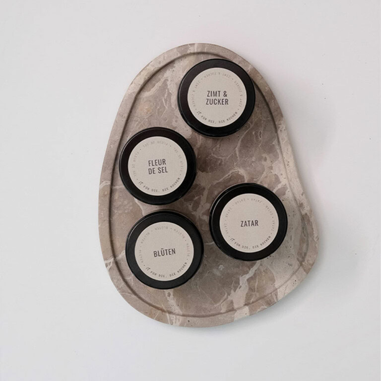 Gewürzgläser-beige-tablett-Etikett-Deckel