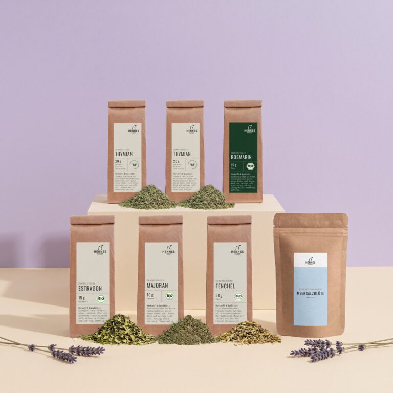 Mix-it-Set Provence: Gewürzstudio-Beutel Thymian (2×), Rosmarin, Estragon, Majoran, Fenchelsamen und Meersalzblüte